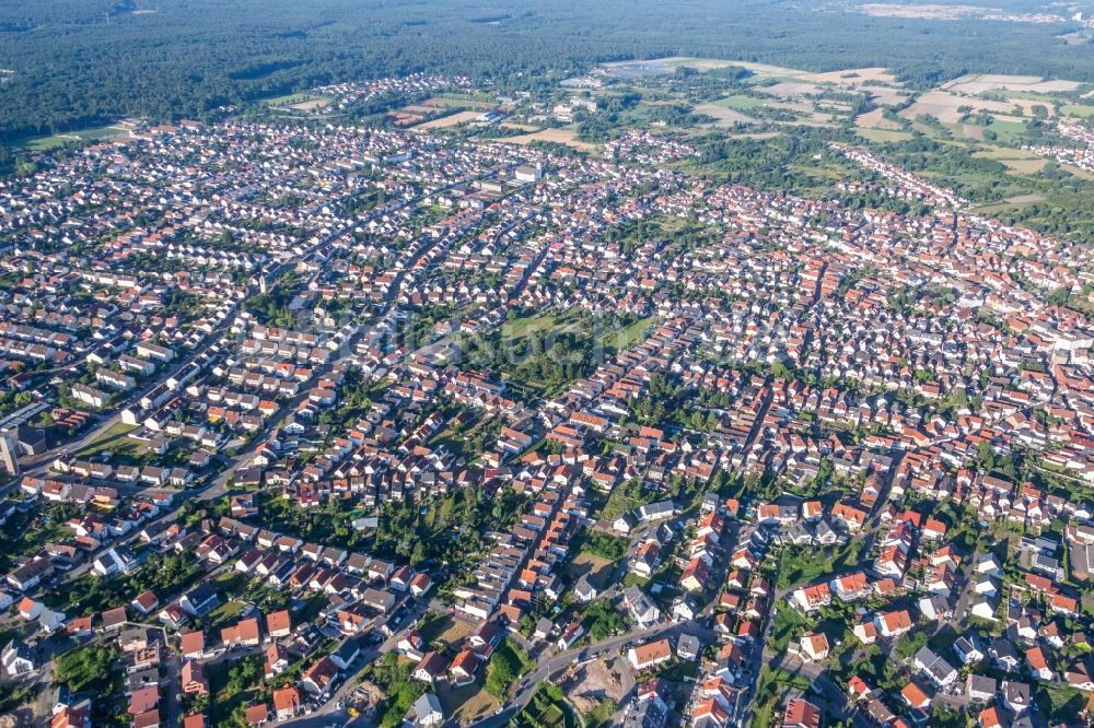 Luftbild Schifferstadt - Gesamtübersicht und Stadtgebiet mit Außenbezirken und Innenstadtbereich in Schifferstadt im Bundesland Rheinland-Pfalz, Deutschland