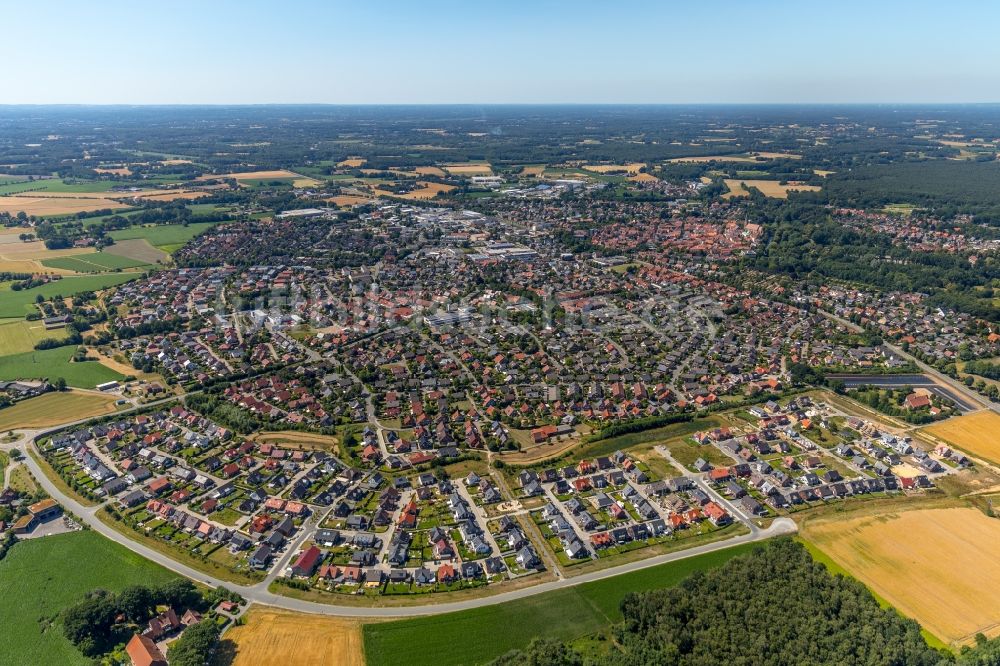 Telgte von oben - Gesamtübersicht und Stadtgebiet mit Außenbezirken und Innenstadtbereich in Telgte im Bundesland Nordrhein-Westfalen, Deutschland