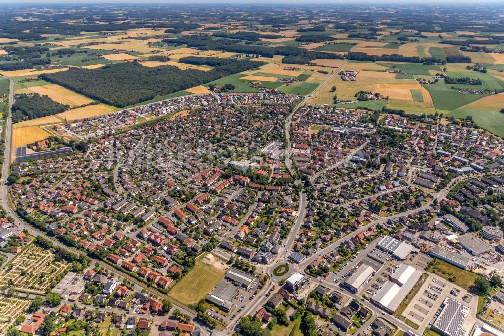 Luftbild Telgte - Gesamtübersicht und Stadtgebiet mit Außenbezirken und Innenstadtbereich in Telgte im Bundesland Nordrhein-Westfalen, Deutschland