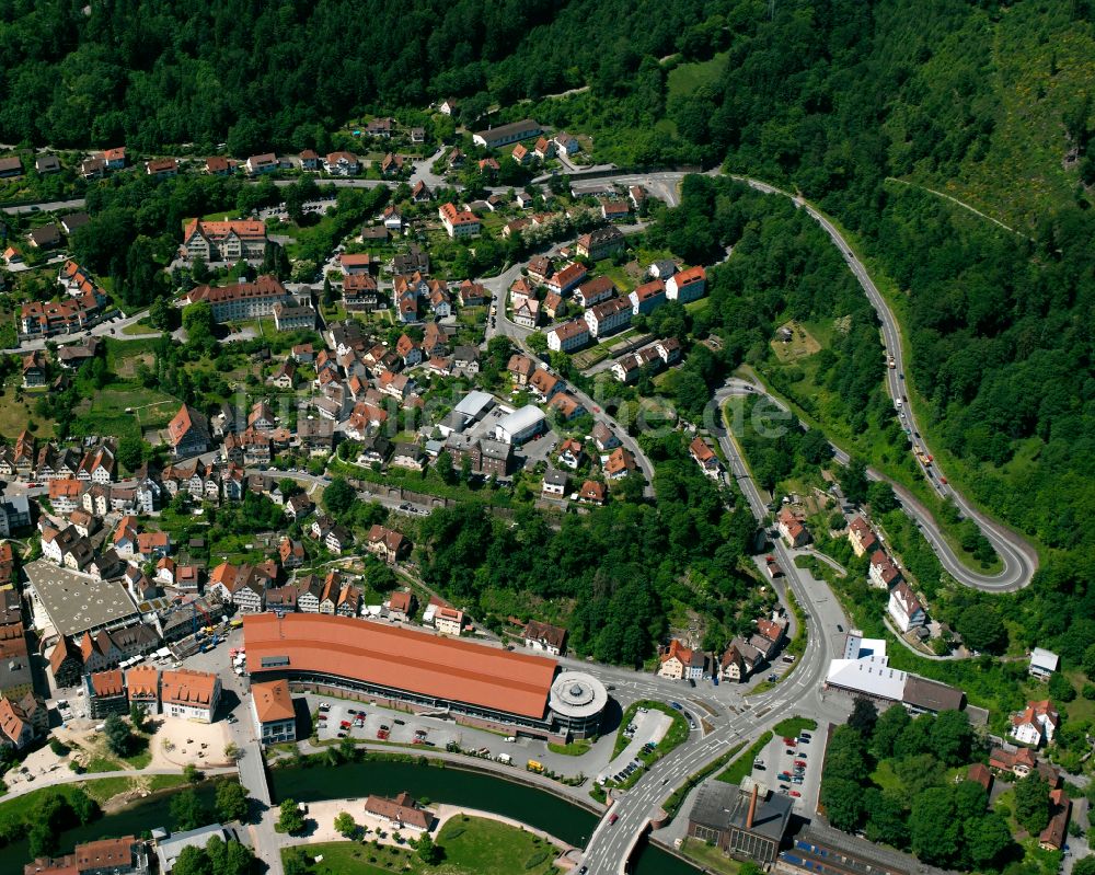 Luftbild Wimberg - Gesamtübersicht und Stadtgebiet mit Außenbezirken und Innenstadtbereich in Wimberg im Bundesland Baden-Württemberg, Deutschland