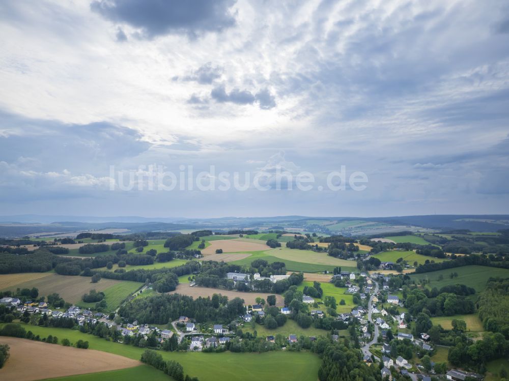 Annaberg-Buchholz von oben - Gesamtübersicht des Stadtgebietes in Annaberg-Buchholz im Bundesland Sachsen, Deutschland