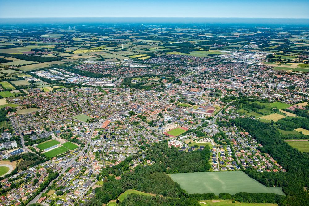 Luftbild Vechta - Gesamtübersicht des Stadtgebietes in Vechta im Bundesland Niedersachsen, Deutschland