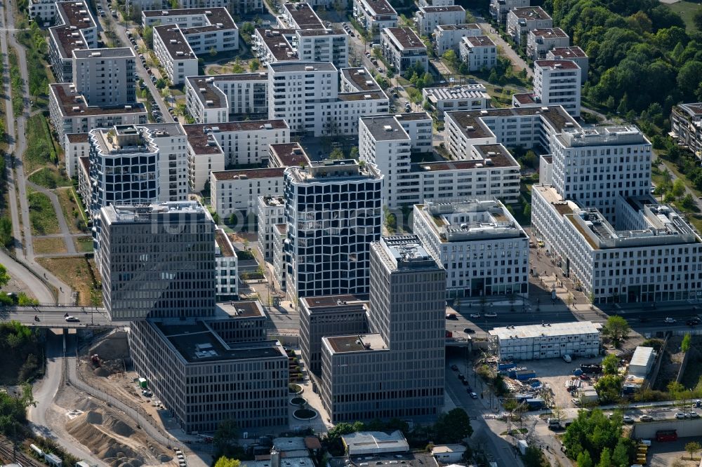 Luftbild München - Geschäftshaus Kap West im Ortsteil Hirschgarten in München im Bundesland Bayern, Deutschland