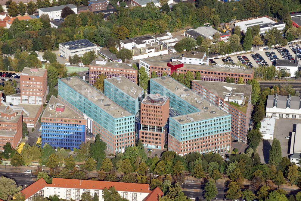 Berlin von oben - Geschäftshause Ensemble an der Wittestraße in Berlin, Deutschland