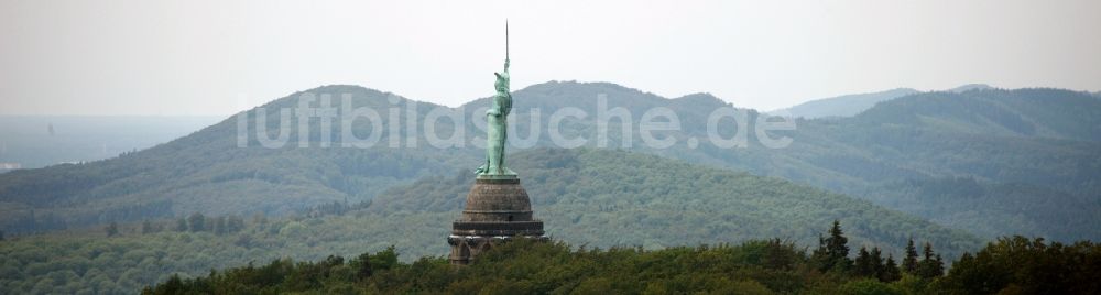 Luftbild Detmold - Geschichts- Denkmal Hermannsdenkmal im Teuteburger Wald in Detmold im Bundesland Nordrhein-Westfalen