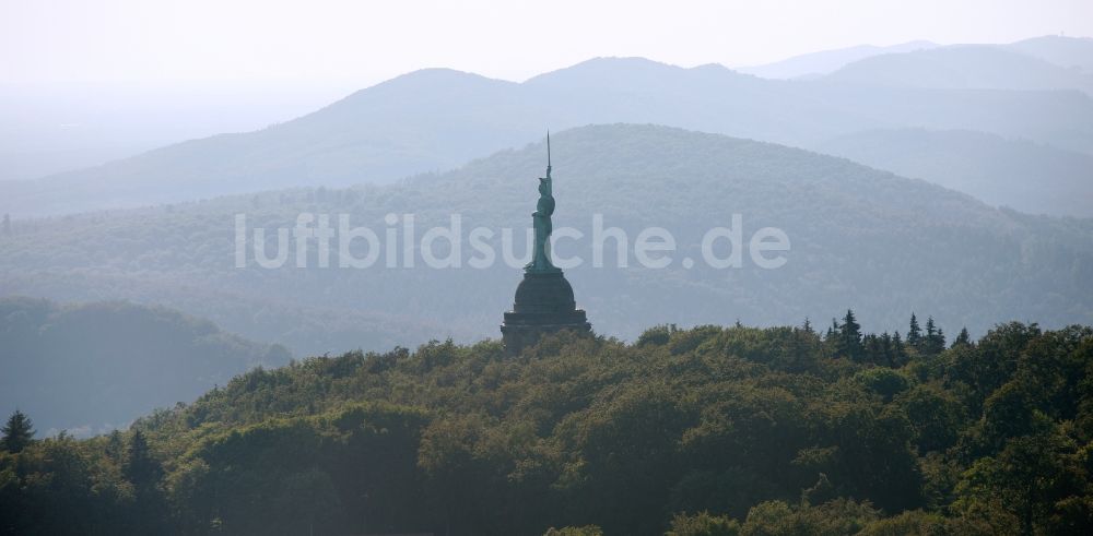 Luftbild Detmold - Geschichts- Denkmal Hermannsdenkmal im Teuteburger Wald in Detmold im Bundesland Nordrhein-Westfalen