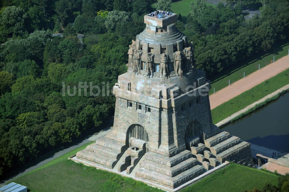 Luftbild Leipzig - Geschichts- Denkmal Völkerschlachtdenkmal in Leipzig im Bundesland Sachsen