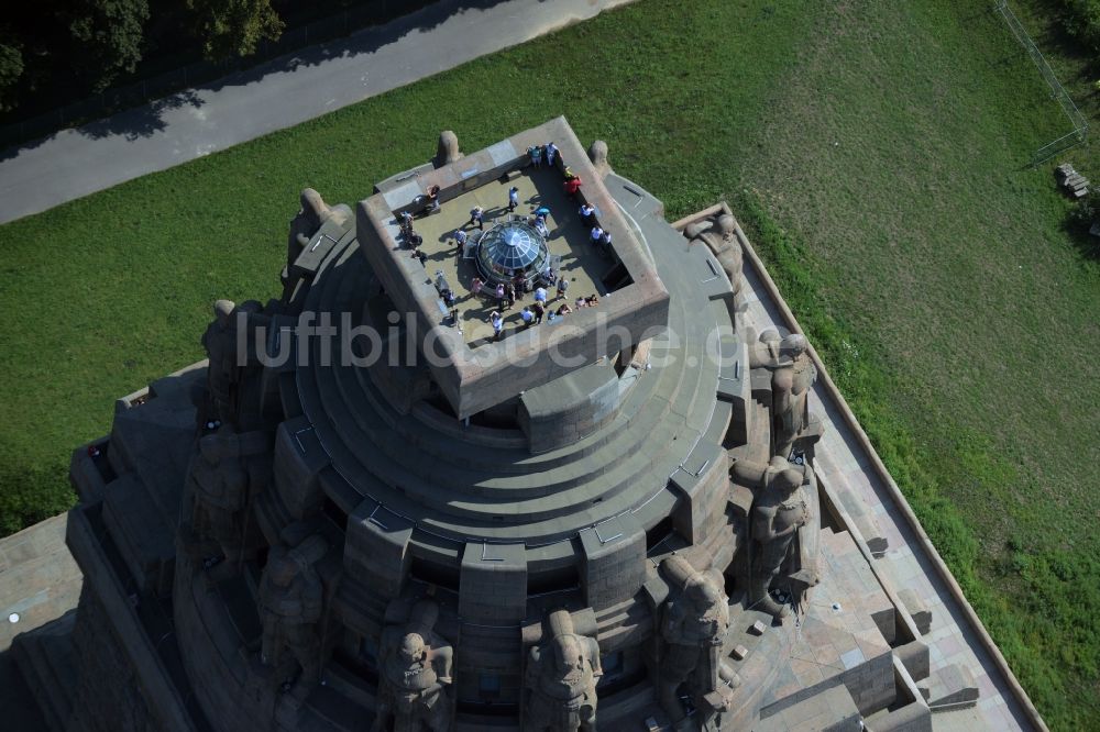 Luftbild Leipzig - Geschichts- Denkmal Völkerschlachtdenkmal in Leipzig im Bundesland Sachsen