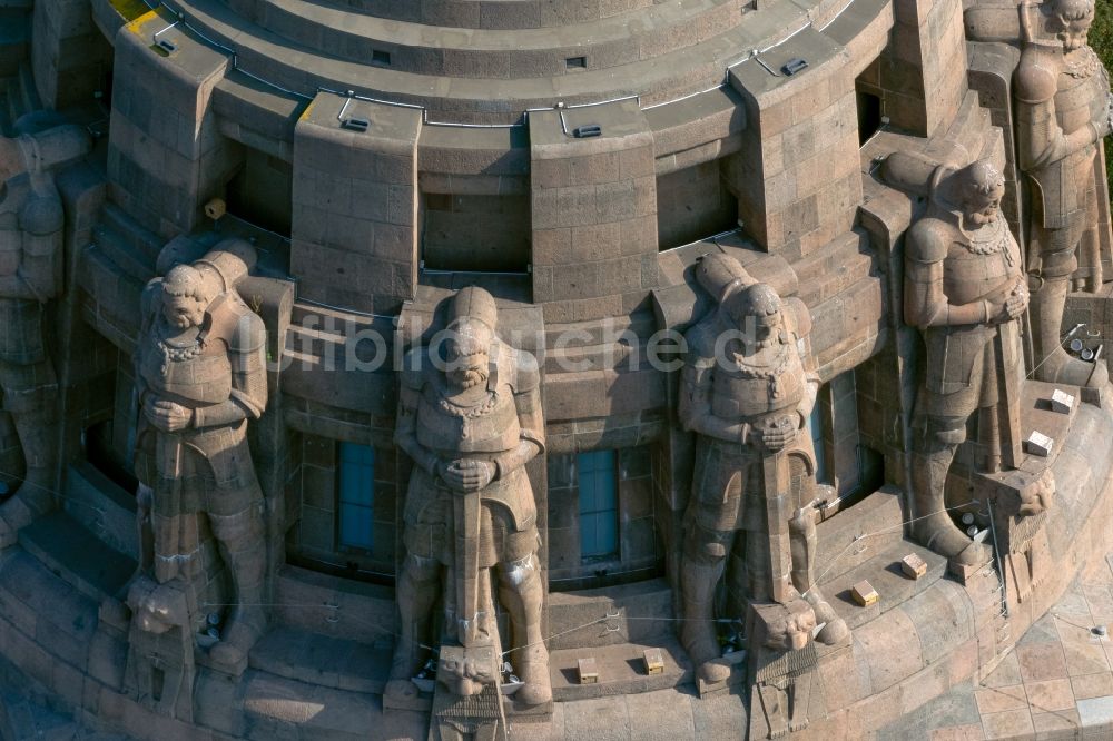 Leipzig aus der Vogelperspektive: Geschichts- Denkmal Völkerschlachtdenkmal in Leipzig im Bundesland Sachsen, Deutschland