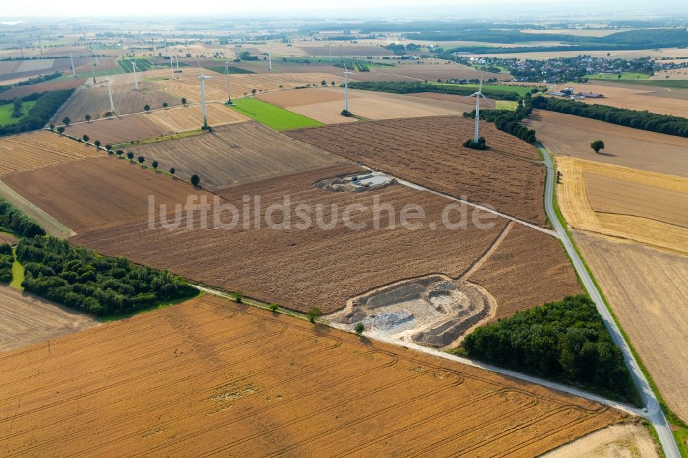 Luftbild Rüthen - Getreidefeld- Strukturen bei Altenrüthen im Sauerland im Bundesland Nordrhein-Westfalen