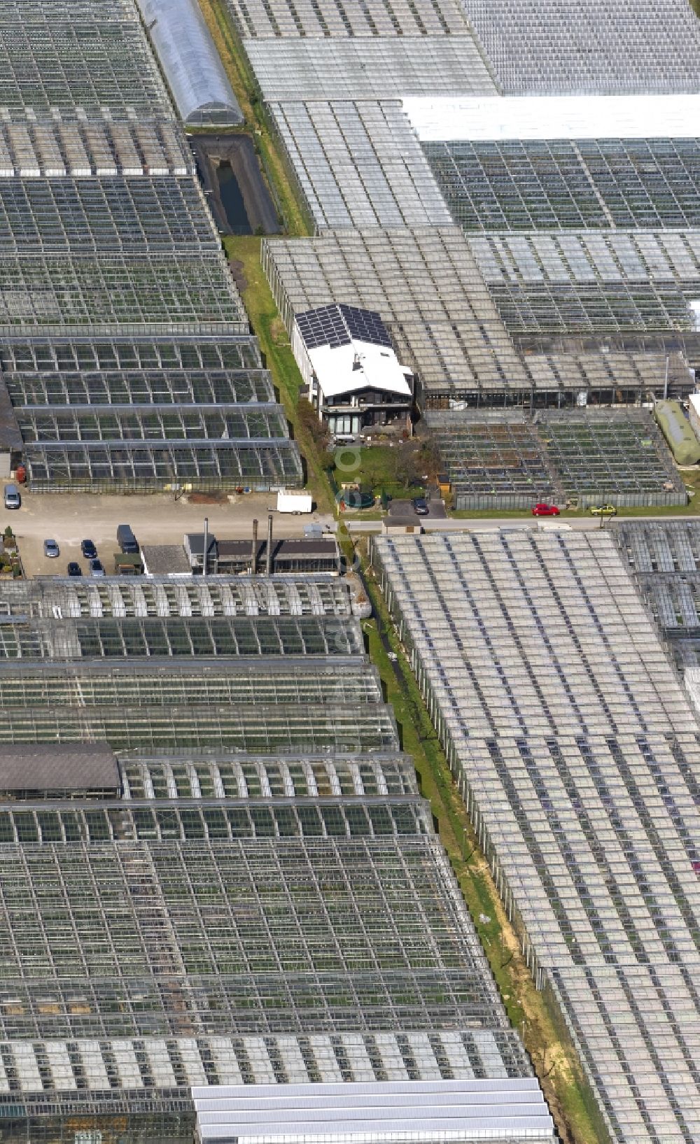 Schermbeck von oben - Gewächshaus - Anlagen des Gartenbaubetrieb der Aldenhoff GbR in Schermbeck im Bundesland Nordrhein-Westfalen