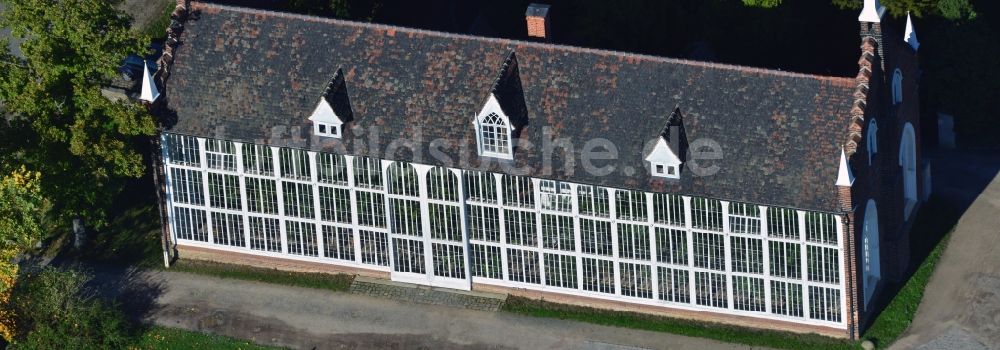 Oranienbaum- Wörlitz von oben - Gewächshaus in Wörlitz im Bundesland Sachsen-Anhalt