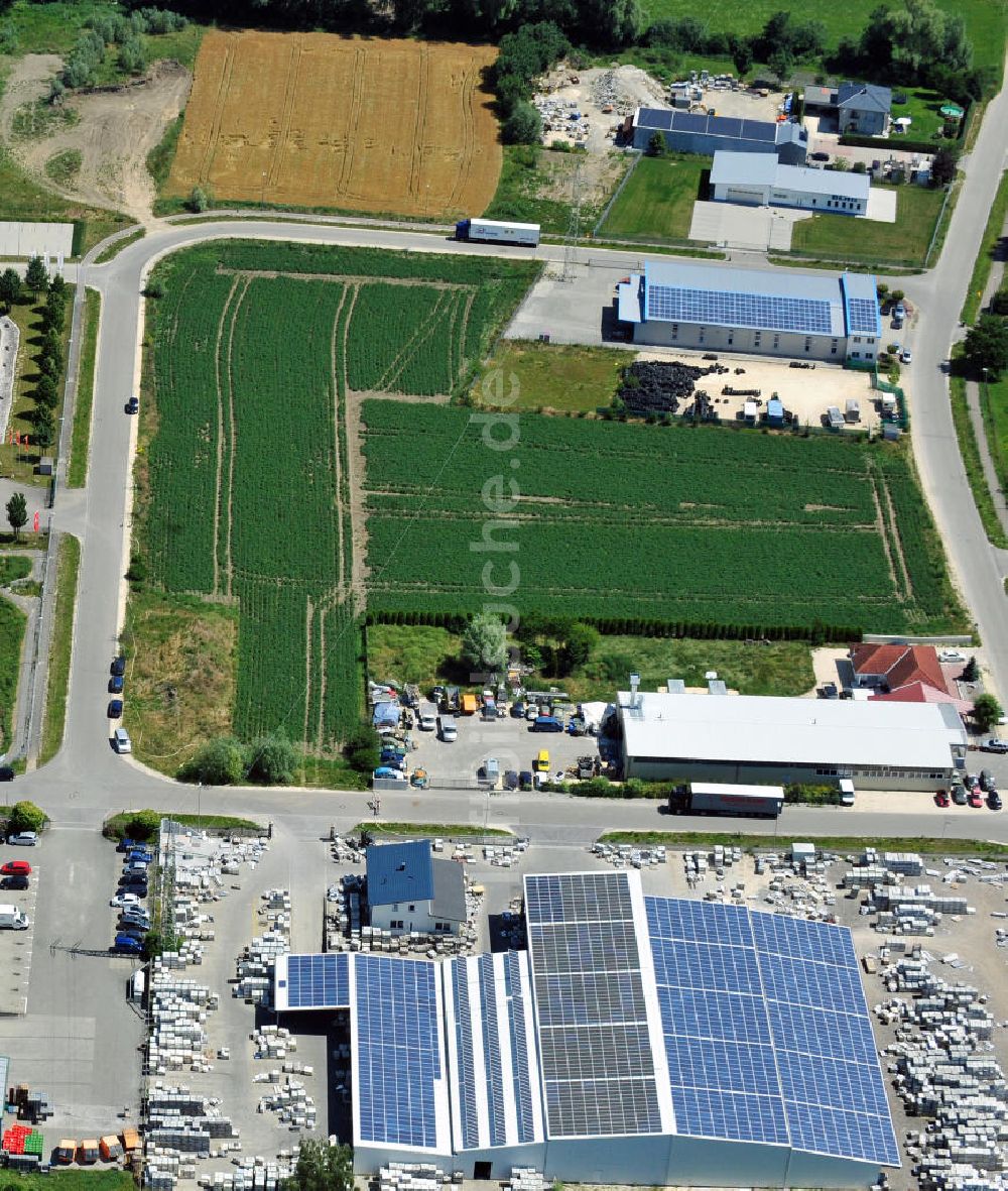 Luftbild Leipheim - Gewerbe- und Industriegebiet Spinnmähder in Leipheim / Bayern