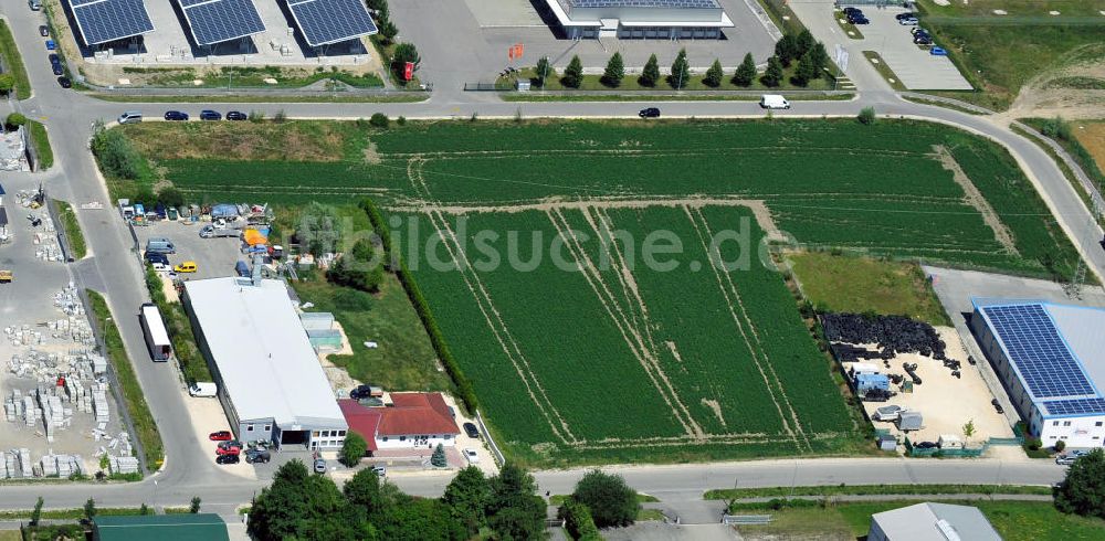 Luftaufnahme Leipheim - Gewerbe- und Industriegebiet Spinnmähder in Leipheim / Bayern