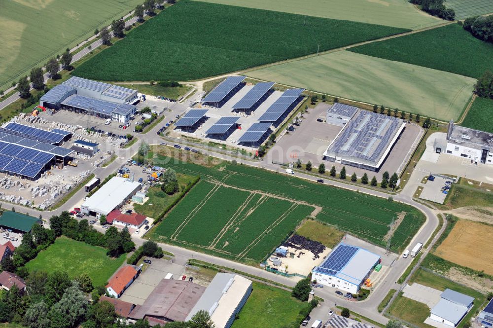 Luftbild Leipheim - Gewerbe- und Industriegebiet Spinnmähder in Leipheim / Bayern