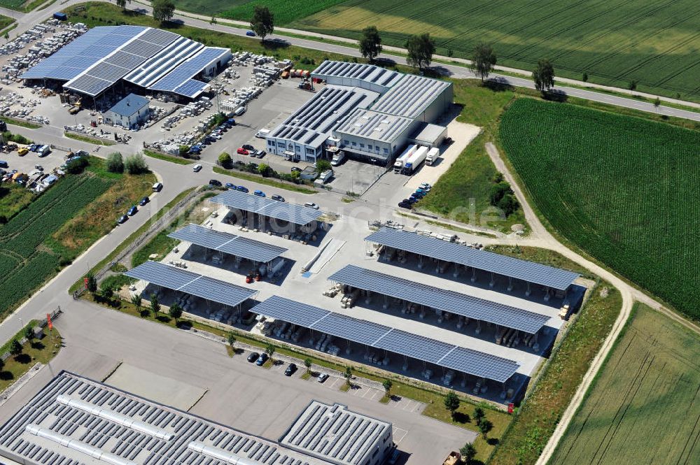 Luftbild Leipheim - Gewerbe- und Industriegebiet Spinnmähder in Leipheim / Bayern