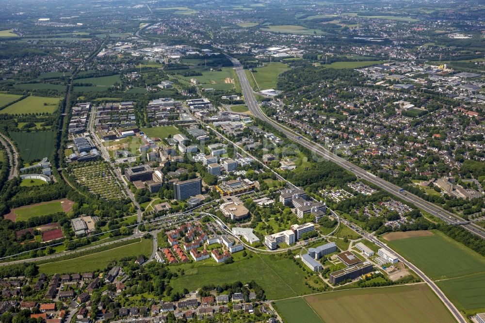 Dortmund von oben - Gewerbeansiedlung auf dem Gelände des TechnologiePark am Campus Dortmund in Nordrhein-Westfalen