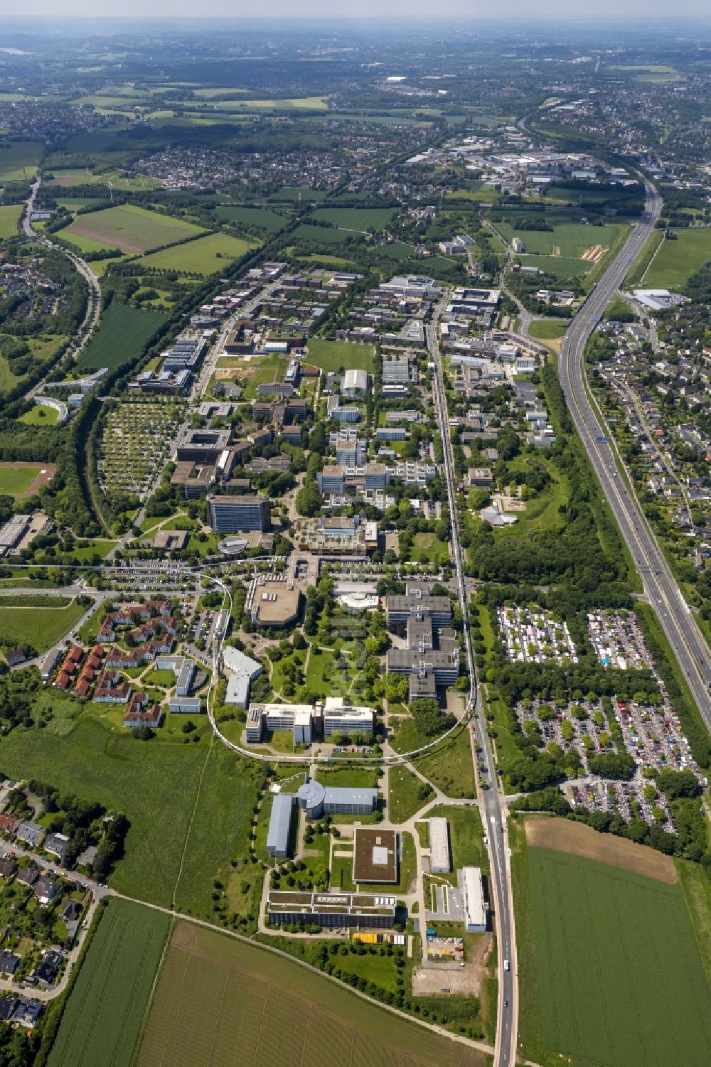 Dortmund aus der Vogelperspektive: Gewerbeansiedlung auf dem Gelände des TechnologiePark am Campus Dortmund in Nordrhein-Westfalen