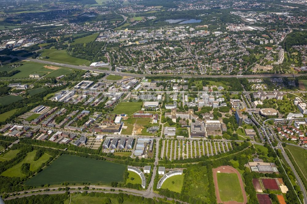 Dortmund aus der Vogelperspektive: Gewerbeansiedlung auf dem Gelände des TechnologiePark am Campus Dortmund in Nordrhein-Westfalen