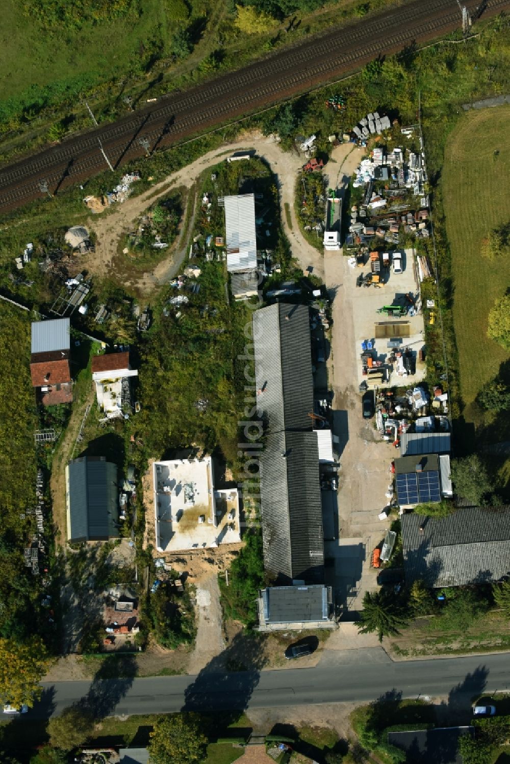 Luftaufnahme Bernau - Gewerbegebiet Albertshofer Chaussee in Bernau im Bundesland Brandenburg, Deutschland