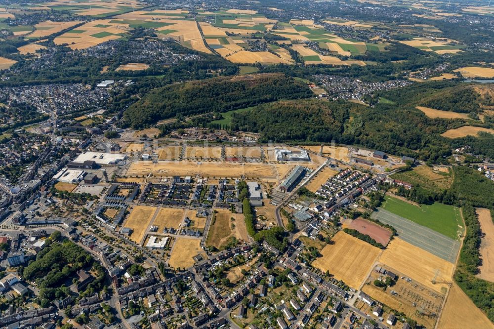 Alsdorf aus der Vogelperspektive: Gewerbegebiet Anna entlang der Konrad-Adenauer-Allee am Anna Park in Alsdorf im Bundesland Nordrhein-Westfalen, Deutschland