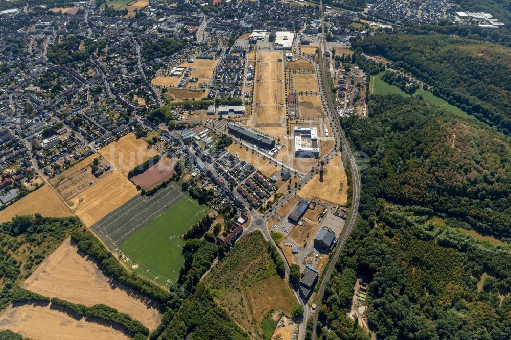 Alsdorf von oben - Gewerbegebiet Anna entlang der Konrad-Adenauer-Allee am Anna Park in Alsdorf im Bundesland Nordrhein-Westfalen, Deutschland