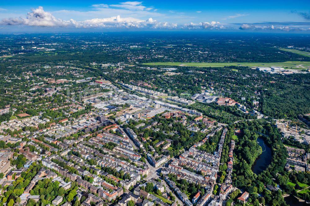 Luftaufnahme Hamburg - Gewerbegebiet Automeile Nedderfeld in Hamburg, Deutschland