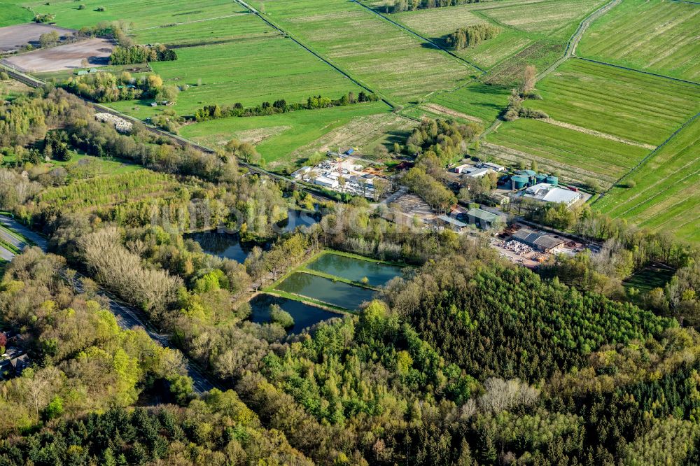 Nottensdorf aus der Vogelperspektive: Gewerbegebiet an der Bahn in Nottensdorf im Bundesland Niedersachsen, Deutschland