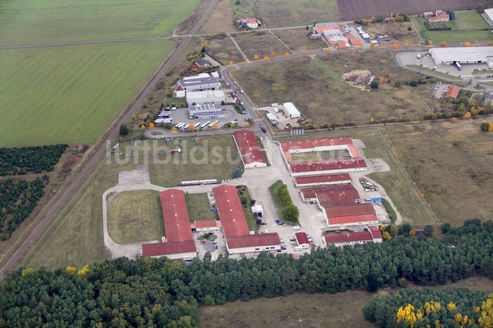 Beelitz aus der Vogelperspektive: Gewerbegebiet Beelitz-Süd in Beelitz im Bundesland Brandenburg