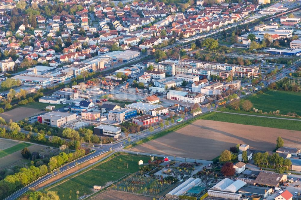 Luftaufnahme Bensheim - Gewerbegebiet am Bensheimer Ring im Ortsteil Auerbach in Bensheim im Bundesland Hessen, Deutschland