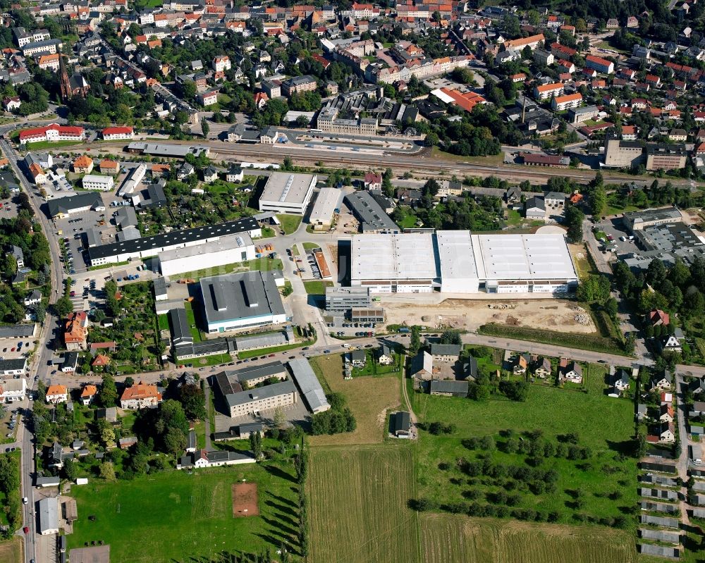 Berthelsdorf von oben - Gewerbegebiet in Berthelsdorf im Bundesland Sachsen, Deutschland
