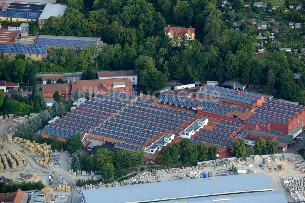 Luftaufnahme Bad Langensalza - Gewerbegebiet Betonwerk Langensalza GmbH an der Molkereistraße in Bad Langensalza im Bundesland Thüringen