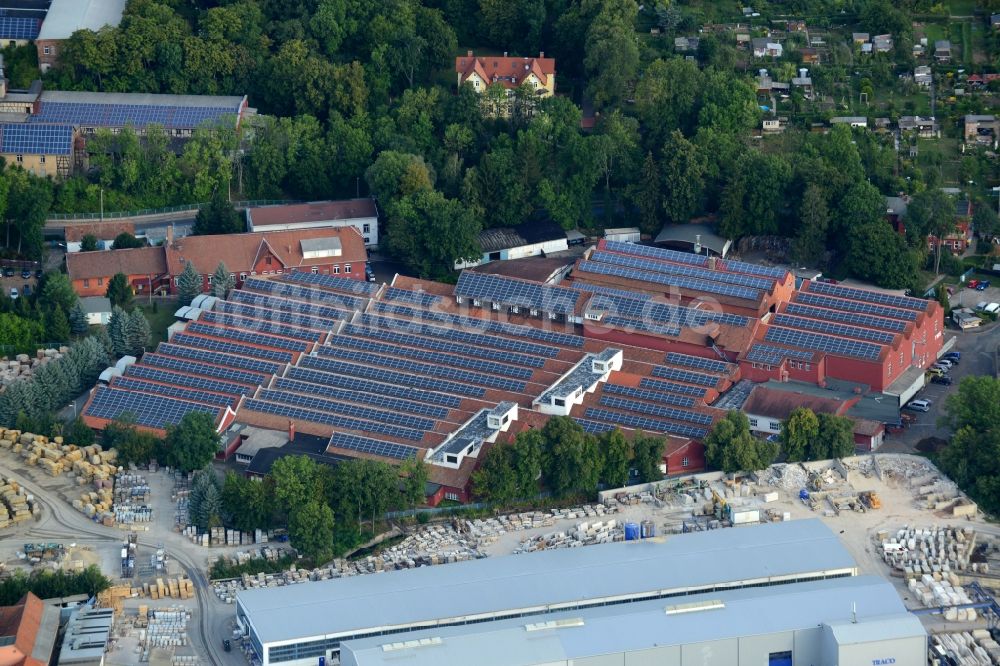 Bad Langensalza von oben - Gewerbegebiet Betonwerk Langensalza GmbH an der Molkereistraße in Bad Langensalza im Bundesland Thüringen