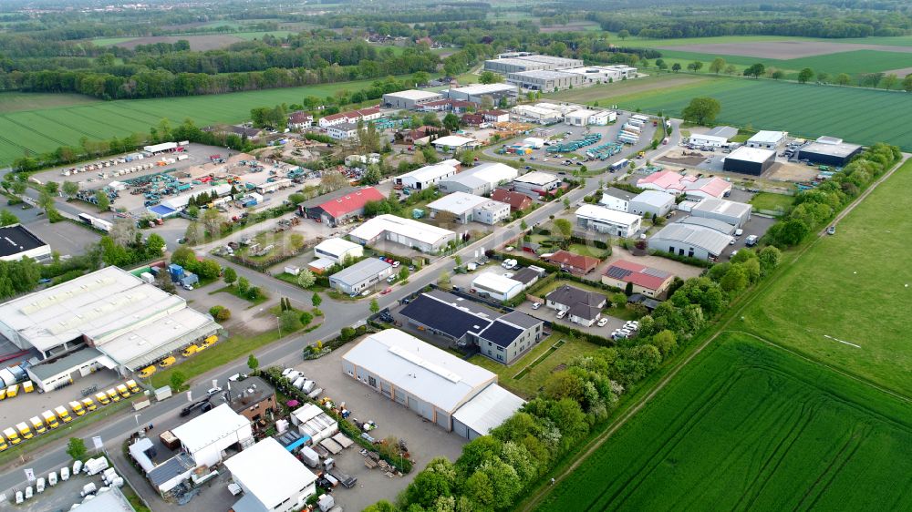 Wedemark von oben - Gewerbegebiet Bissendorf in Wedemark im Bundesland Niedersachsen, Deutschland