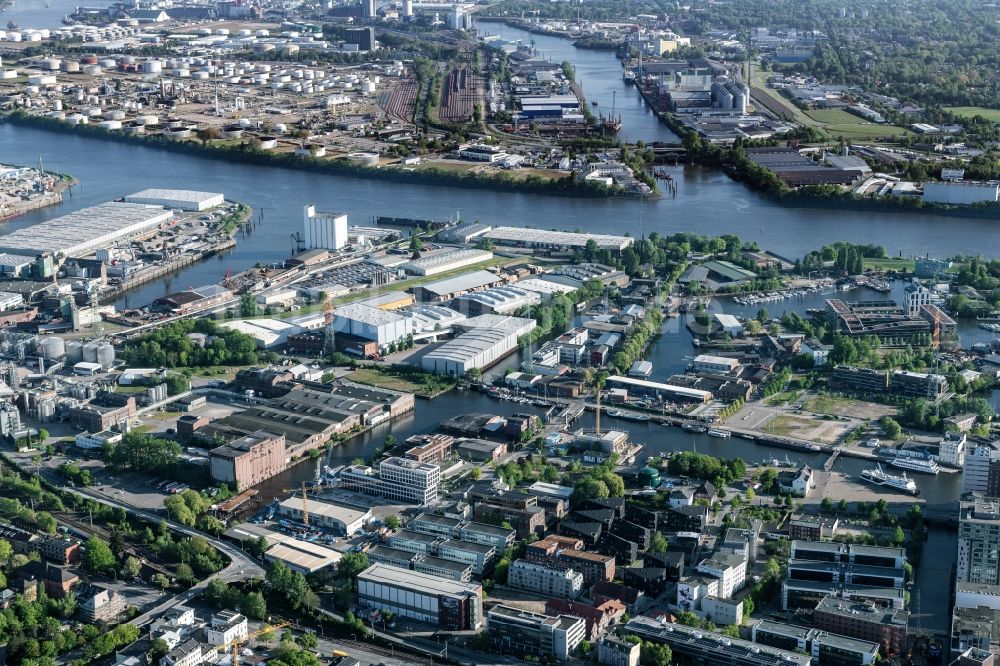 Luftaufnahme Hamburg - Gewerbegebiet an der Blohmstraße - Seehafenstraße - Konsul-Ritter-Straße im Ortsteil Harburg in Hamburg, Deutschland