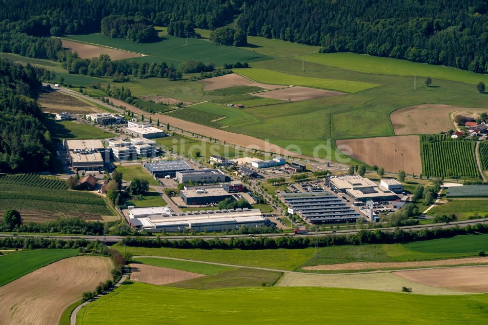 Bodman-Ludwigshafen von oben - Gewerbegebiet an der Bodenseeallee in Bodman-Ludwigshafen im Bundesland Baden-Württemberg, Deutschland