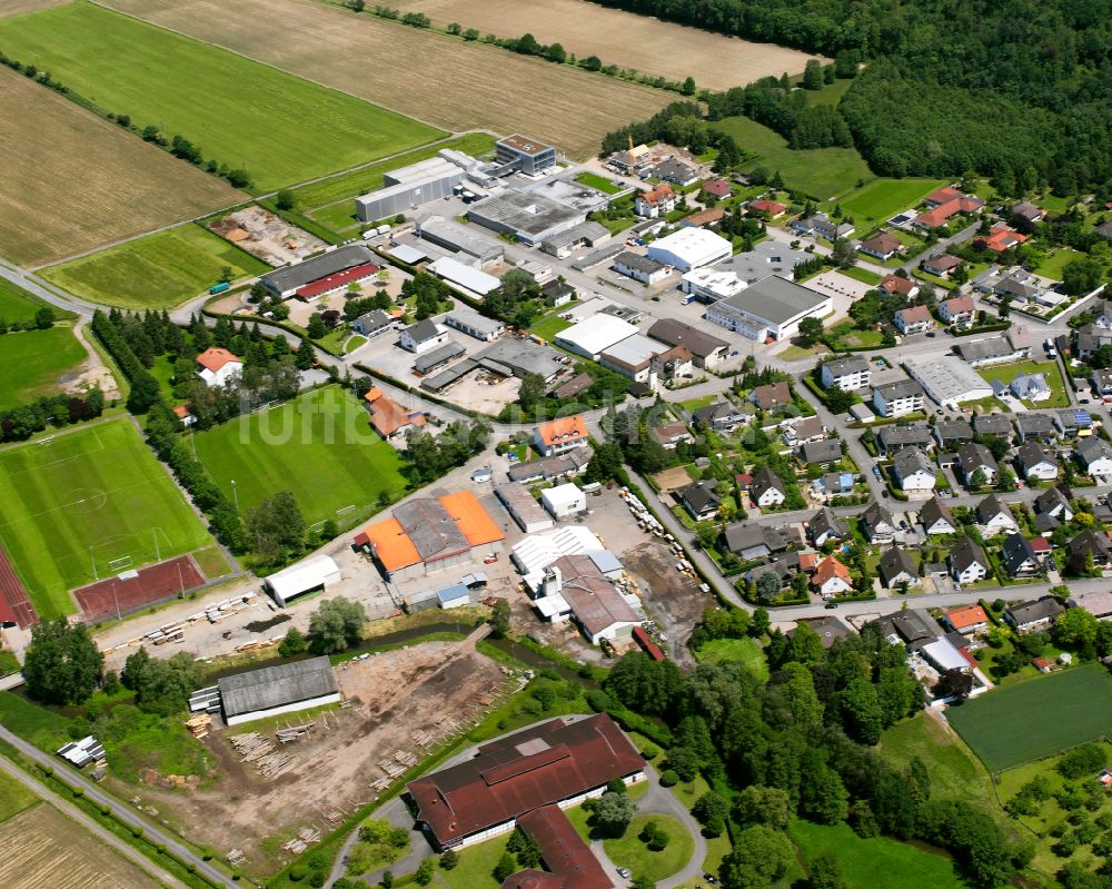 Bodersweier aus der Vogelperspektive: Gewerbegebiet in Bodersweier im Bundesland Baden-Württemberg, Deutschland