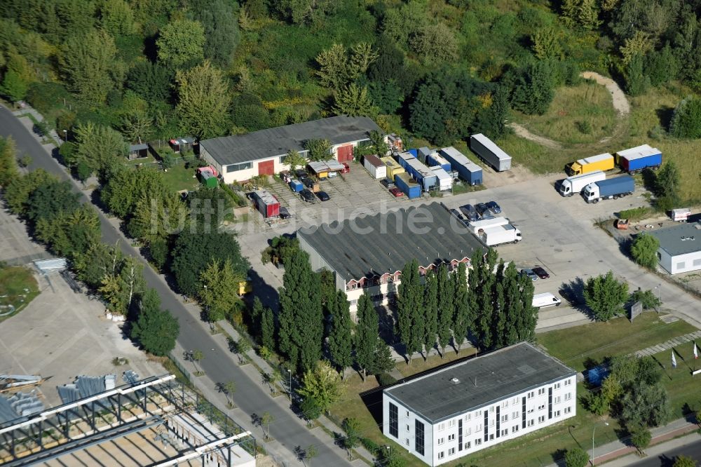 Luftbild Berlin - Gewerbegebiet Boxberger Straße - Hornoer Ring im Ortsteil Marzahn in Berlin, Deutschland