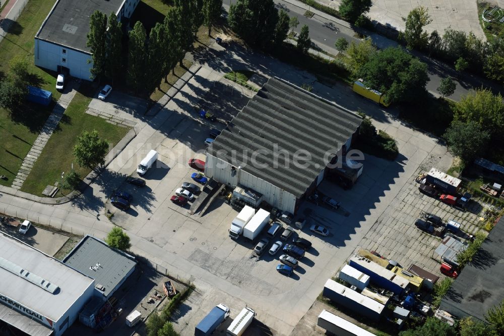 Luftaufnahme Berlin - Gewerbegebiet Boxberger Straße - Hornoer Ring im Ortsteil Marzahn in Berlin, Deutschland