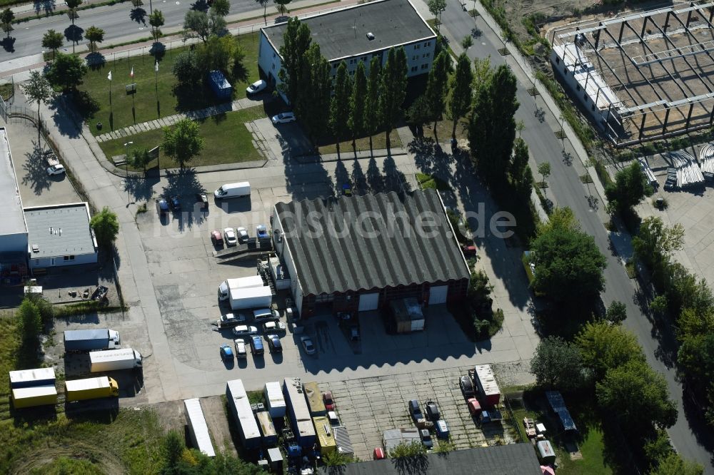 Luftbild Berlin - Gewerbegebiet Boxberger Straße - Hornoer Ring im Ortsteil Marzahn in Berlin, Deutschland