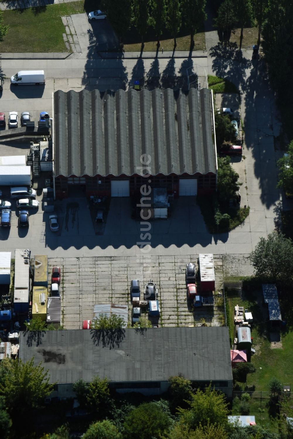 Berlin von oben - Gewerbegebiet Boxberger Straße - Hornoer Ring im Ortsteil Marzahn in Berlin, Deutschland