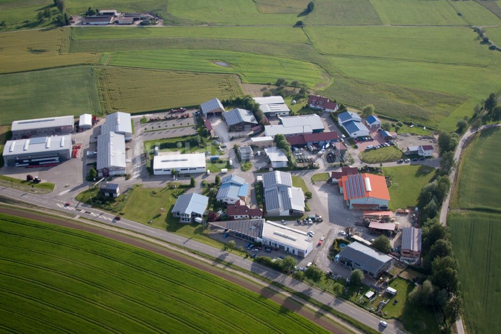 Luftbild Herdwangen-Schönach - Gewerbegebiet Im Branden mit PRINOTH - AHWI Maschinenbau GmbH im Ortsteil Ebratsweiler in Herdwangen-Schönach im Bundesland Baden-Württemberg, Deutschland