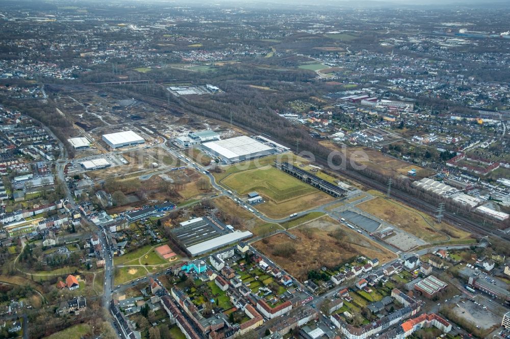 Luftbild Gelsenkirchen - Gewerbegebiet Brüsseler Straße im Ortsteil Gelsenkirchen-Mitte in Gelsenkirchen im Bundesland Nordrhein-Westfalen