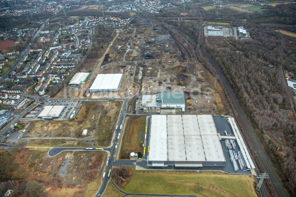 Gelsenkirchen aus der Vogelperspektive: Gewerbegebiet Brüsseler Straße im Ortsteil Gelsenkirchen-Mitte in Gelsenkirchen im Bundesland Nordrhein-Westfalen