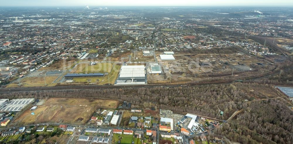 Luftaufnahme Gelsenkirchen - Gewerbegebiet Brüsseler Straße im Ortsteil Gelsenkirchen-Mitte in Gelsenkirchen im Bundesland Nordrhein-Westfalen