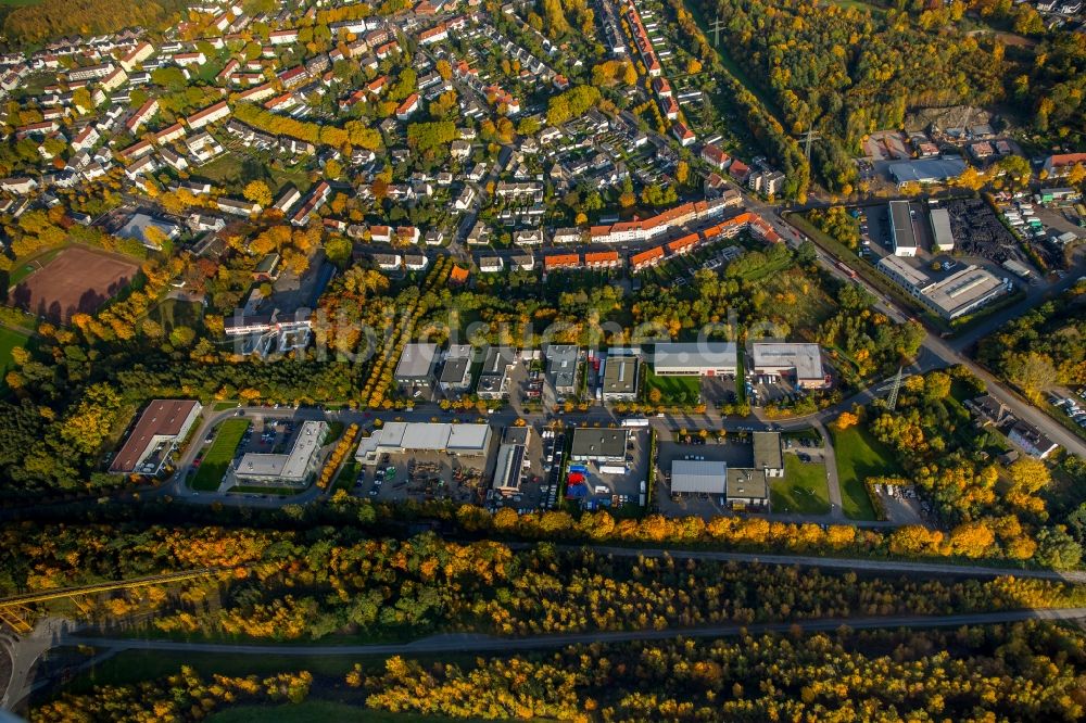 Luftaufnahme Gladbeck - Gewerbegebiet an der Brüsseler Straße im Süden von Gladbeck im Bundesland Nordrhein-Westfalen