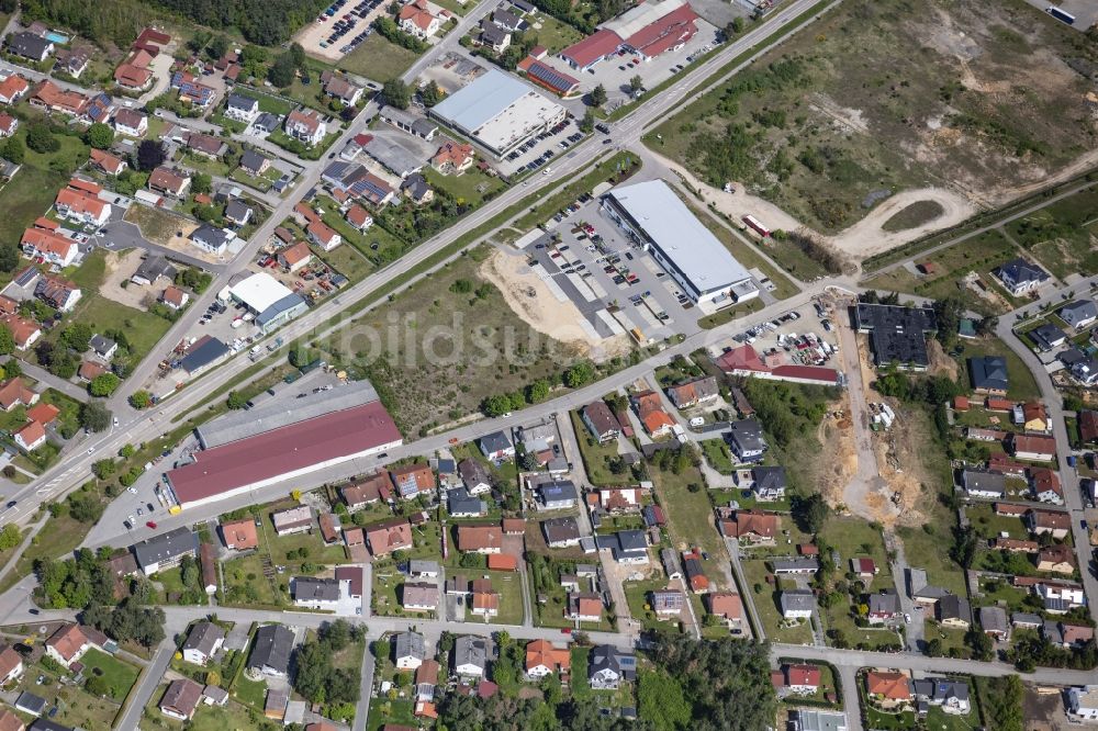 Nittenau von oben - Gewerbegebiet Brucker Straße - Industriestraße in Nittenau im Bundesland Bayern, Deutschland