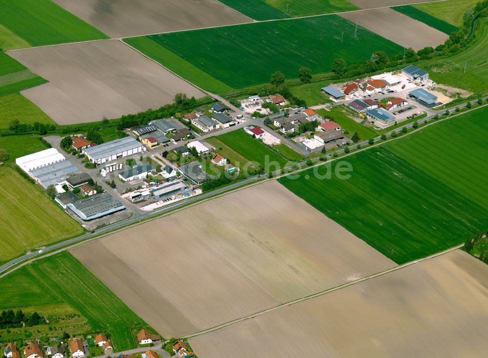 Dellmensingen aus der Vogelperspektive: Gewerbegebiet in Dellmensingen im Bundesland Baden-Württemberg, Deutschland