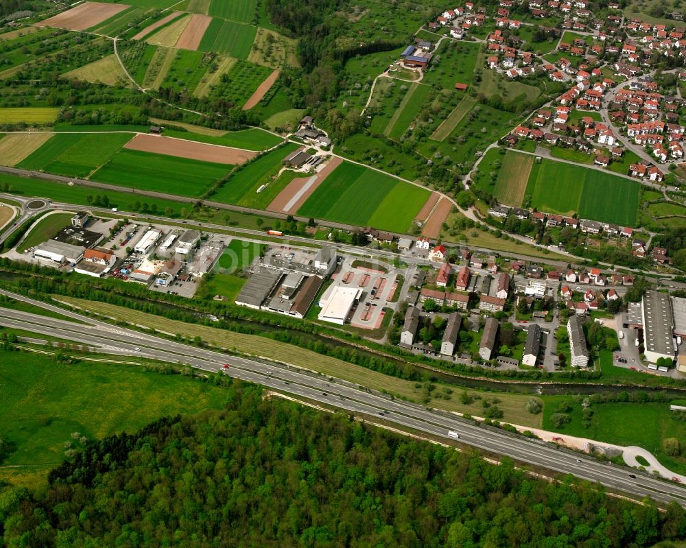 Ebersbach an der Fils von oben - Gewerbegebiet in Ebersbach an der Fils im Bundesland Baden-Württemberg, Deutschland