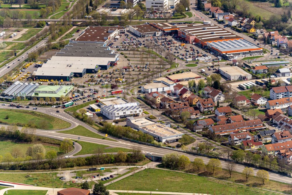 Lahr/Schwarzwald aus der Vogelperspektive: Gewerbegebiet Einkaufszentrum Goetzmann in Lahr/Schwarzwald im Bundesland Baden-Württemberg, Deutschland